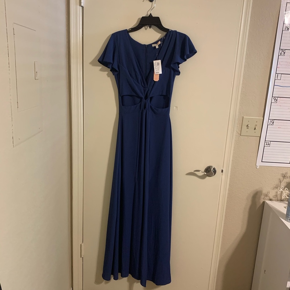 Long blue formal dress